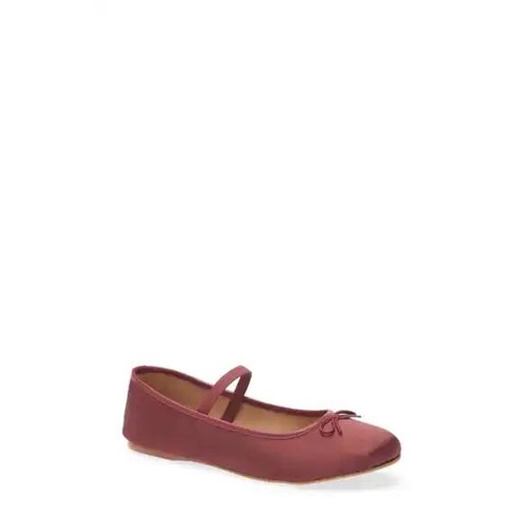 ALOHAS Burgundy Satin Odette ballet flats size 12 - Picture 1 of 11